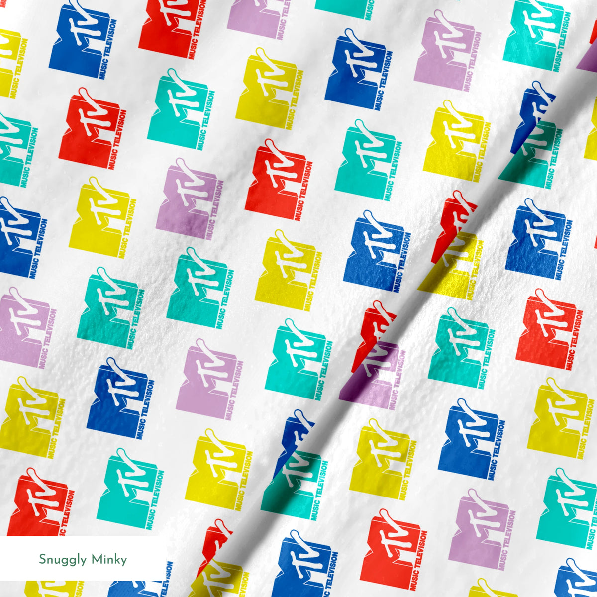 Paramount MTV  Colorful Logo Toss on White Fabric