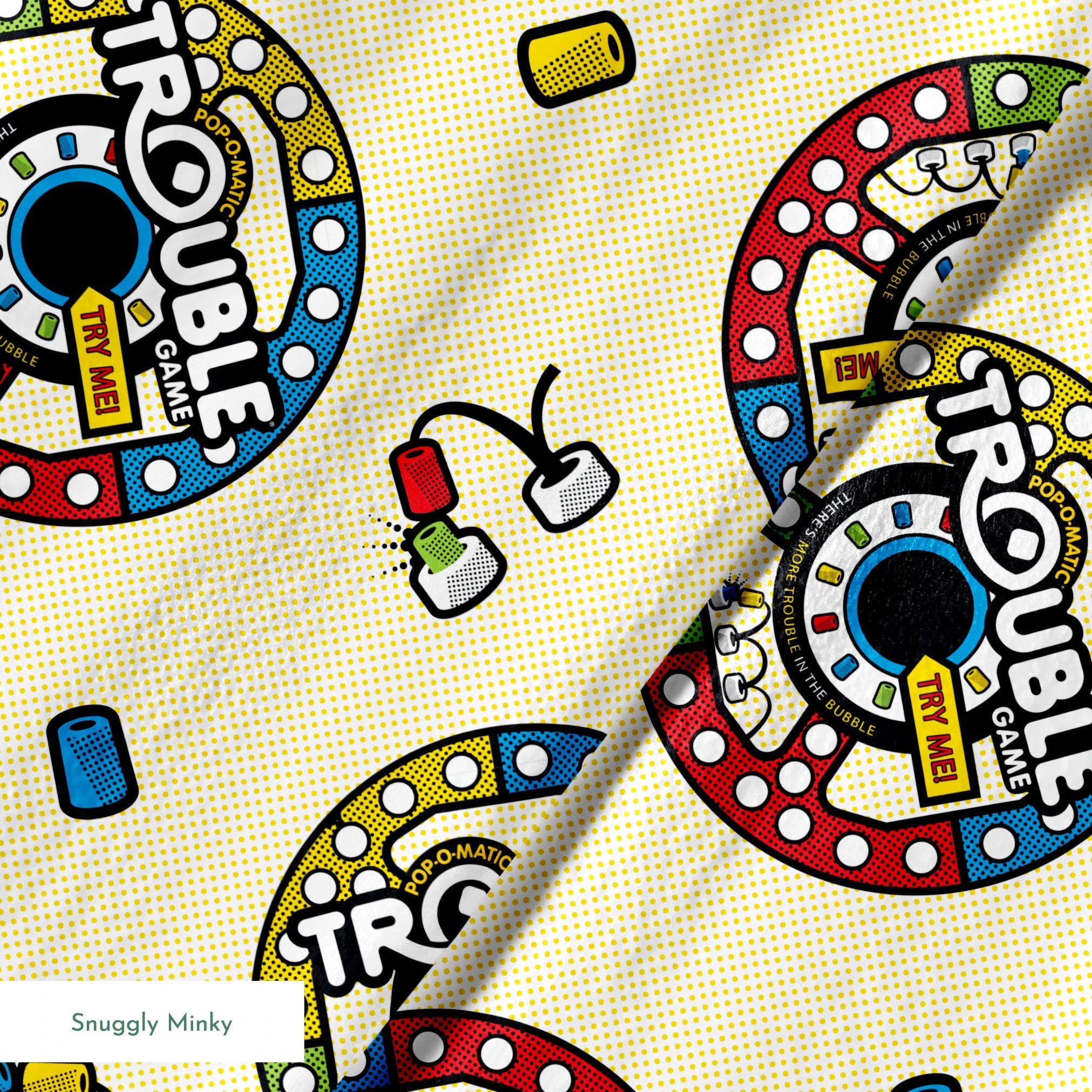 Hasbro Trouble Toss on Yellow Fabric