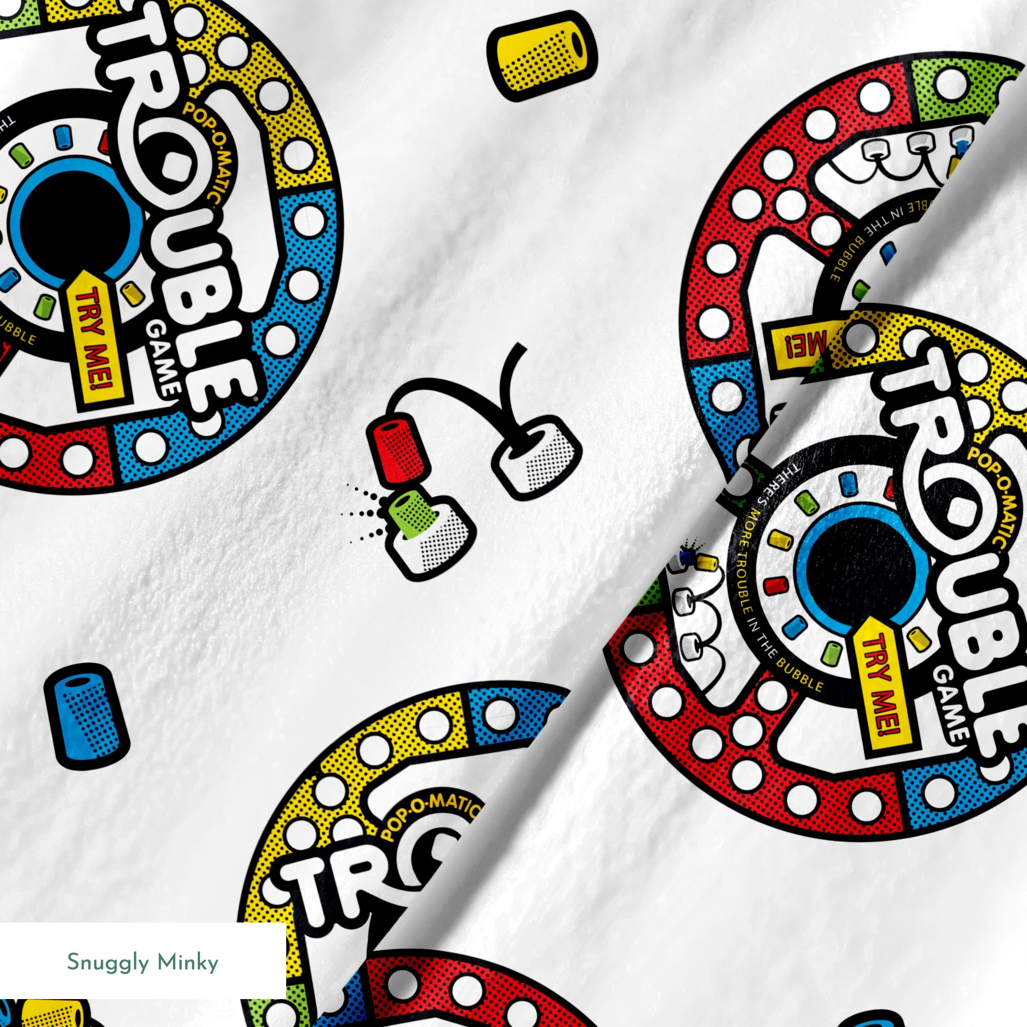 Hasbro Trouble Toss on White Fabric