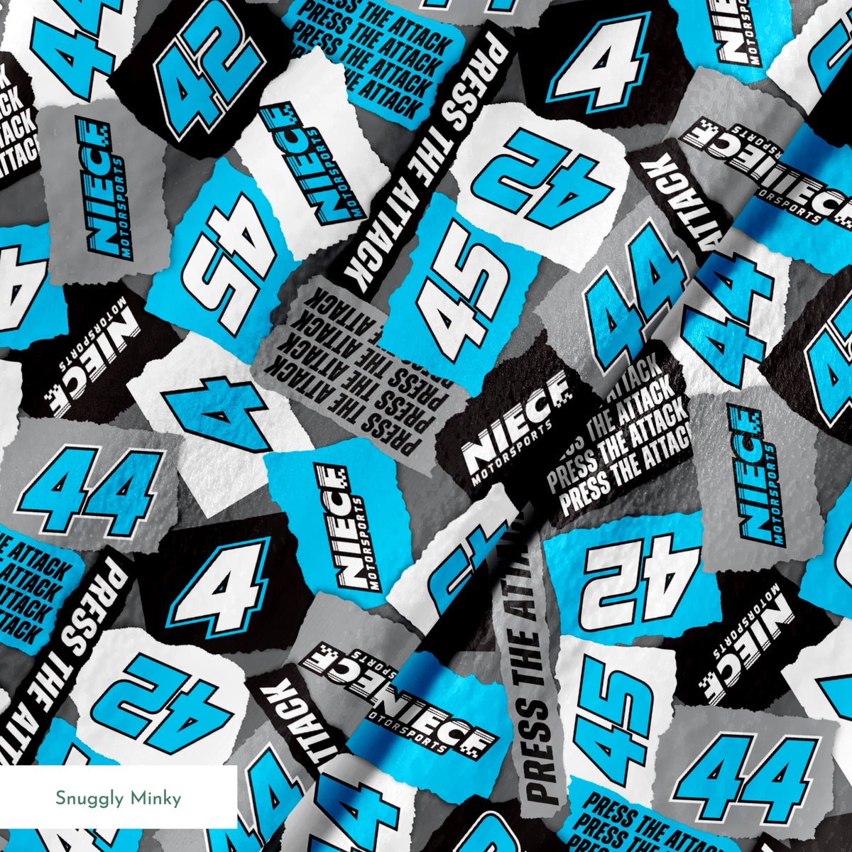 Niece Motorsports Press the Attack Logo Patchwork Fabric