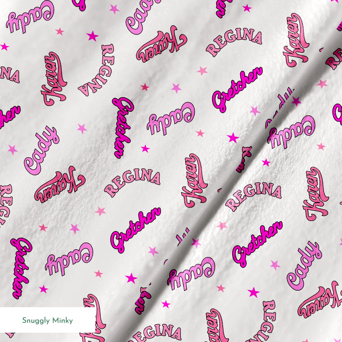 Paramount Mean Girls  Plastics Name Toss on White Fabric
