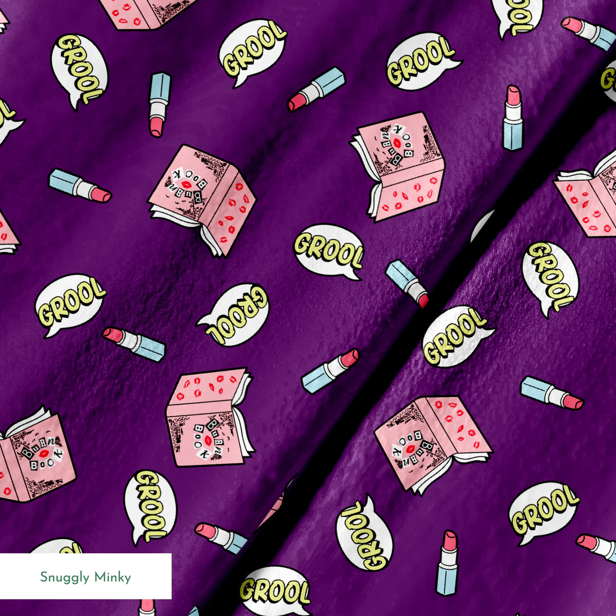 Paramount Mean Girls  Grool Burn Book on Purple Fabric
