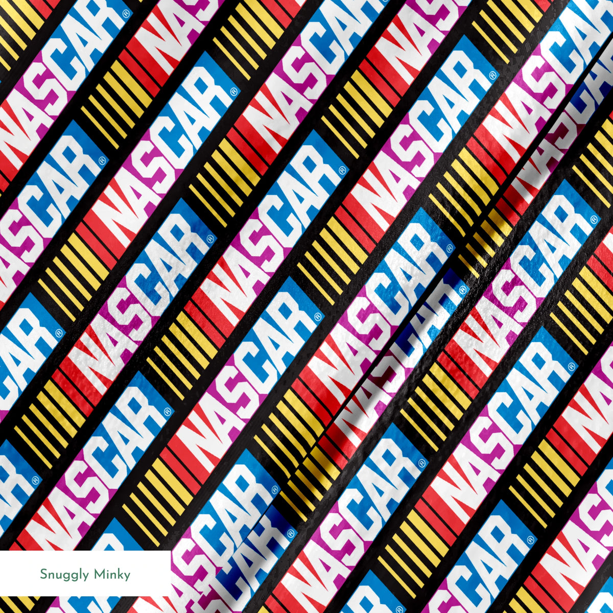 NASCAR® Retro Logo on Multi Stripes Fabric