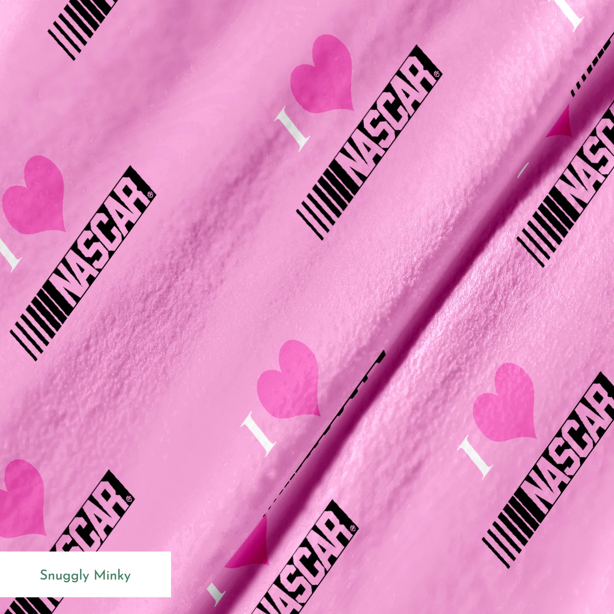 NASCAR® Retro I Love Racing Pink Fabric
