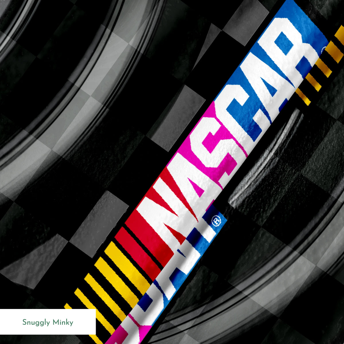 NASCAR® Retro Checkered Flag and Logo Toss Fabric