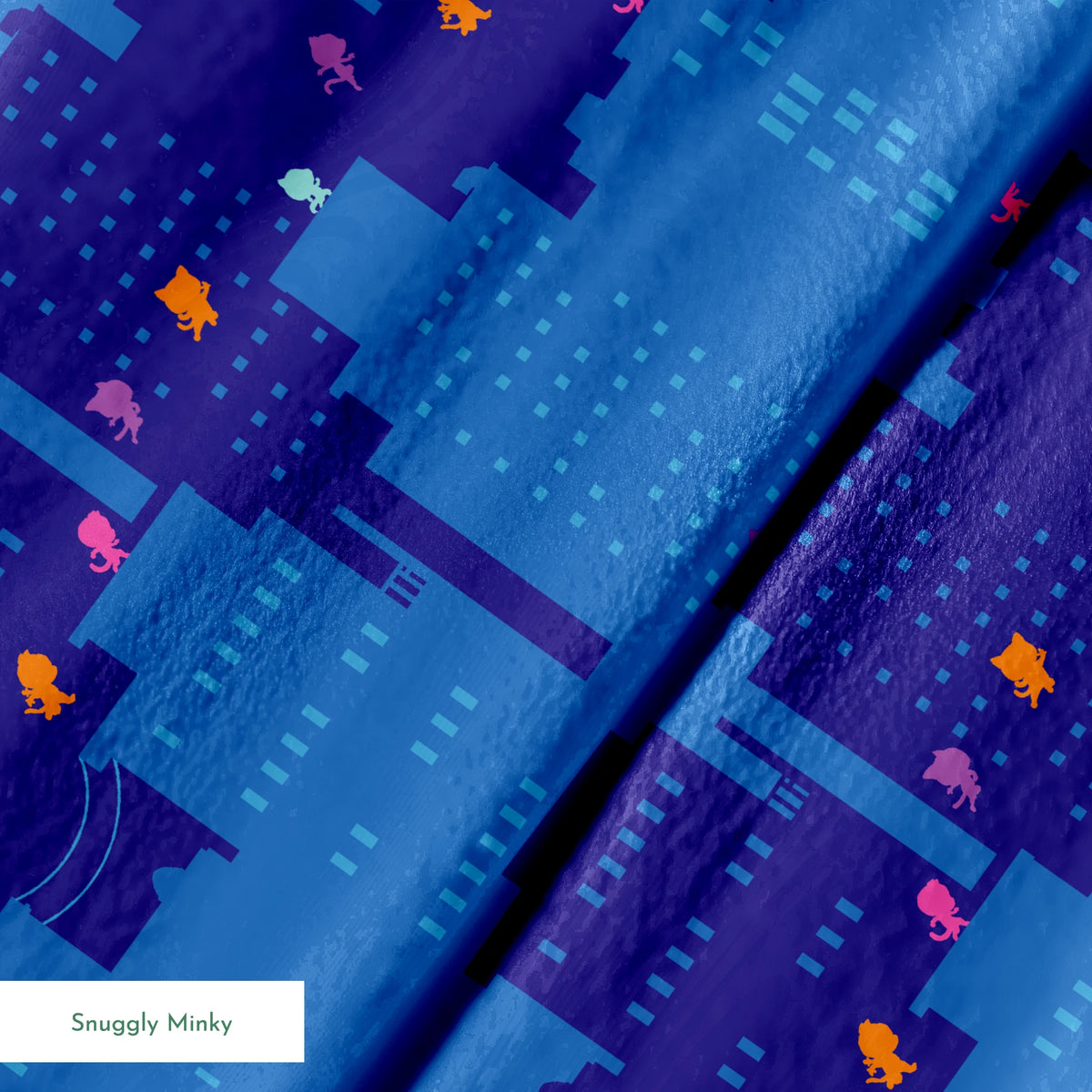 Disney Jr's. SuperKitties Super Skyline on Blue Fabric