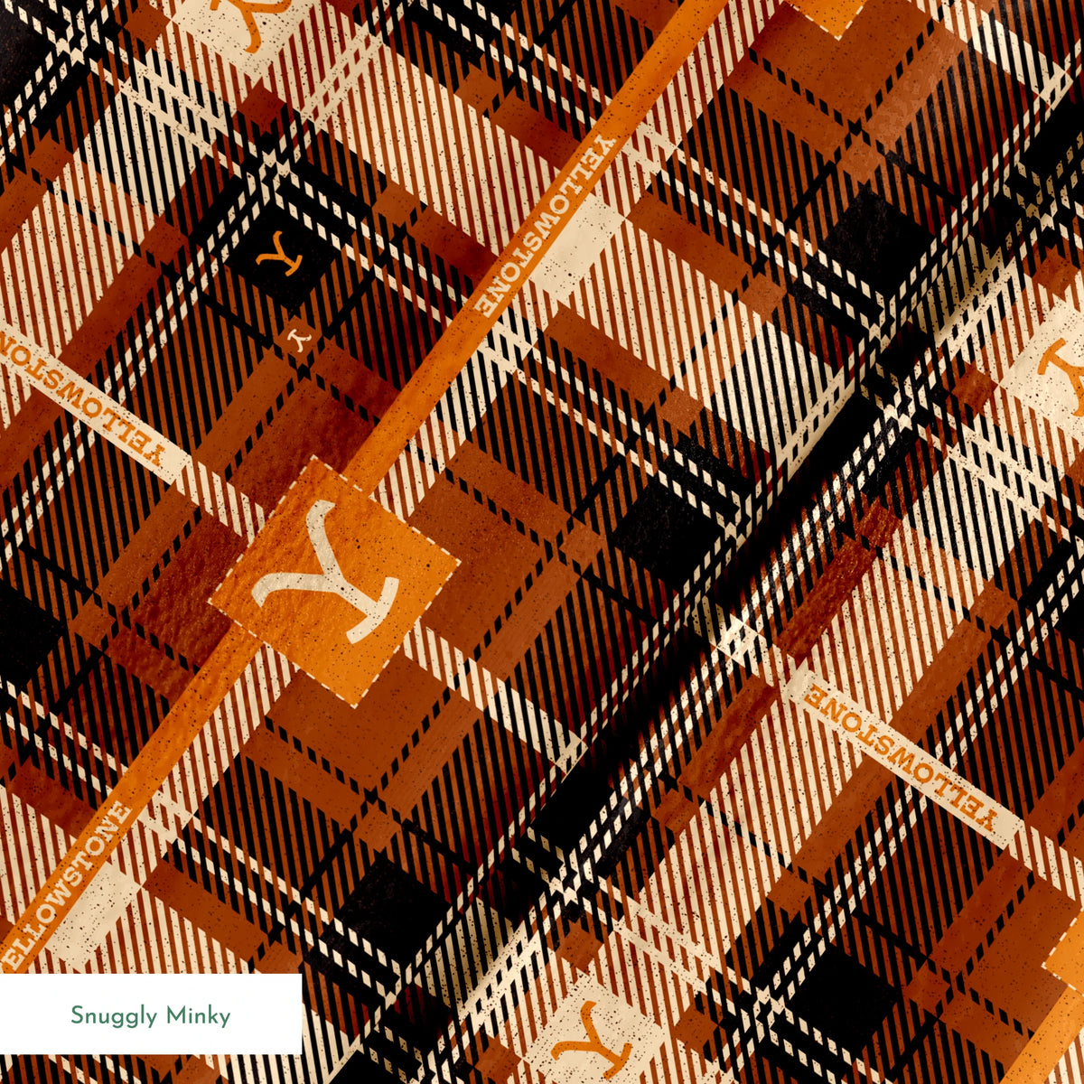 Paramount Yellowstone Rustic Plaid on Rust Fabric