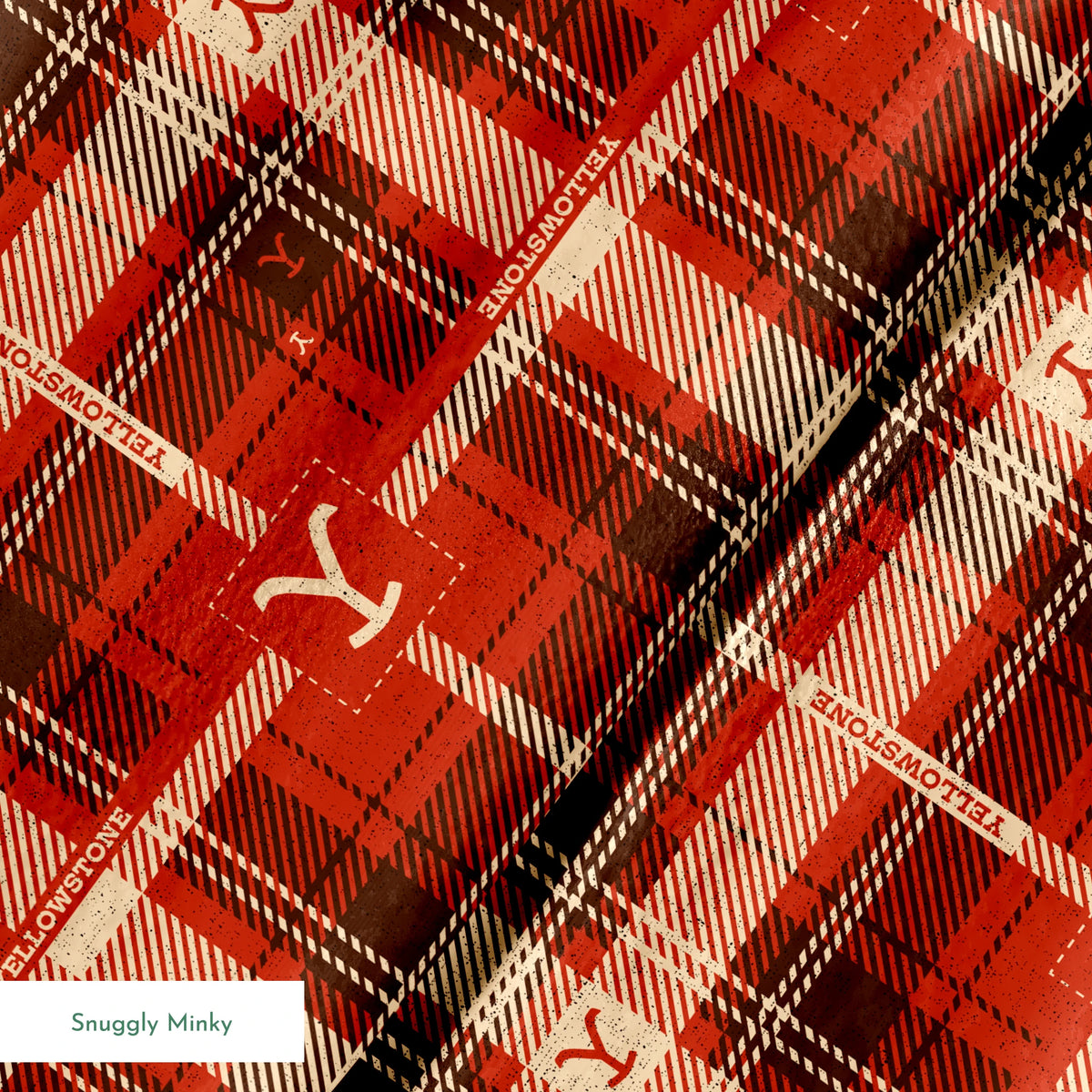 Paramount Yellowstone Rustic Plaid on Red Fabric