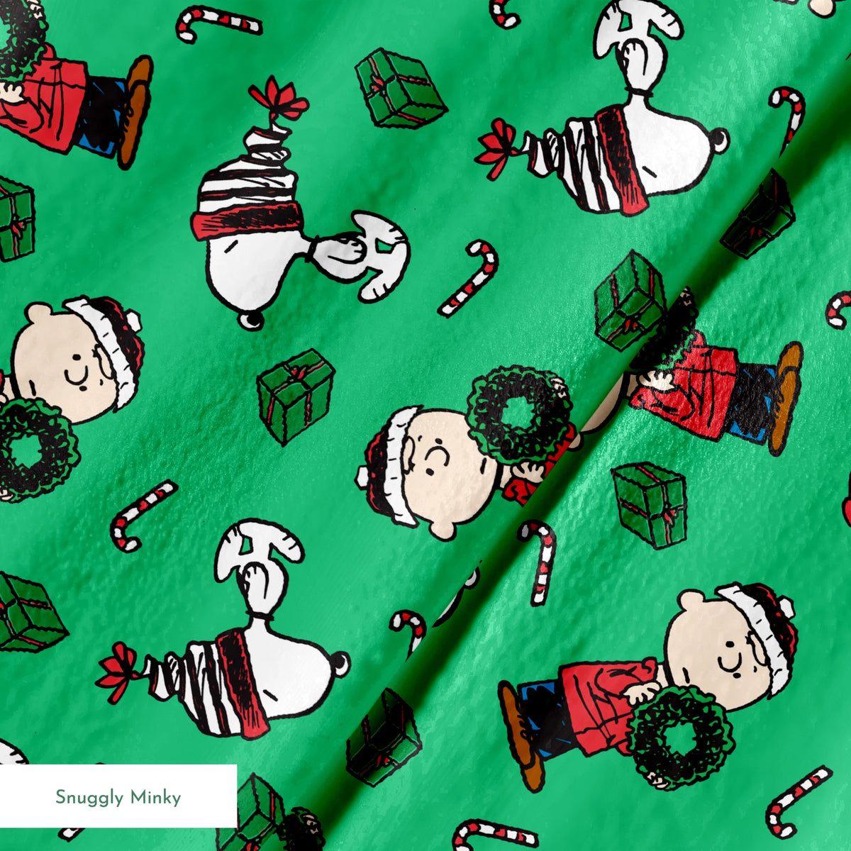 Peanuts Presents & Candy Canes Fabric