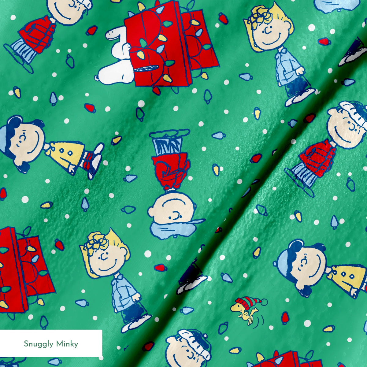 Peanuts Christmas Lights Toss Fabric