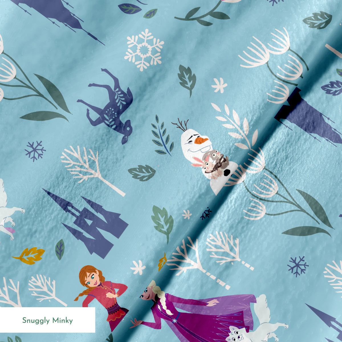 Disney Frozen  Winter Adventure on Blue Fabric