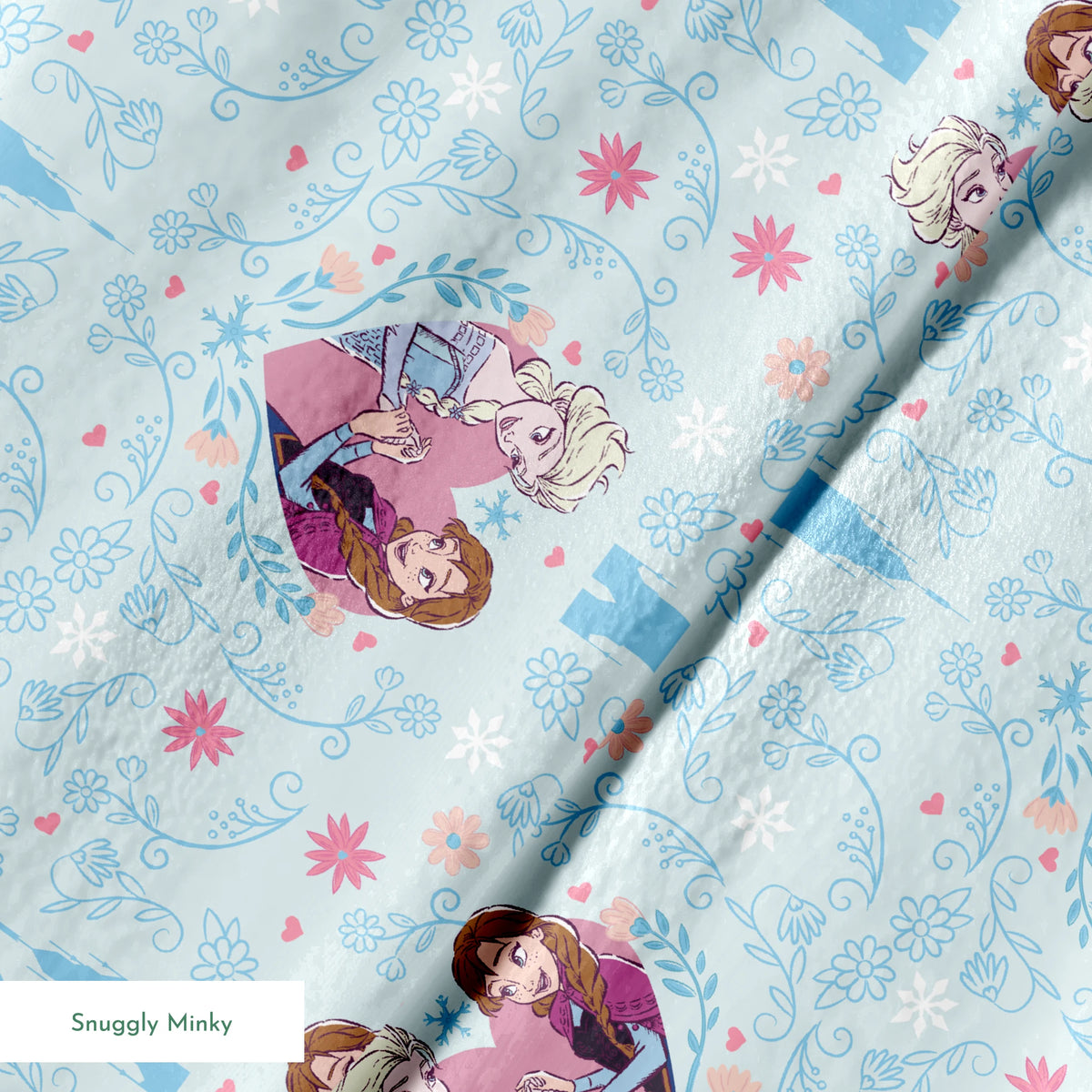 Disney Frozen  Sisterly Bond on Blue Fabric