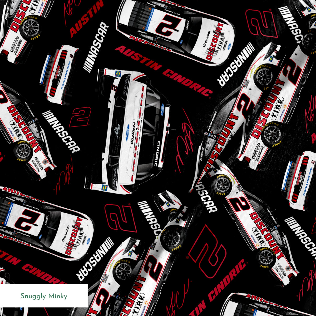 NASCAR® Austin Cindric Toss on Black Fabric