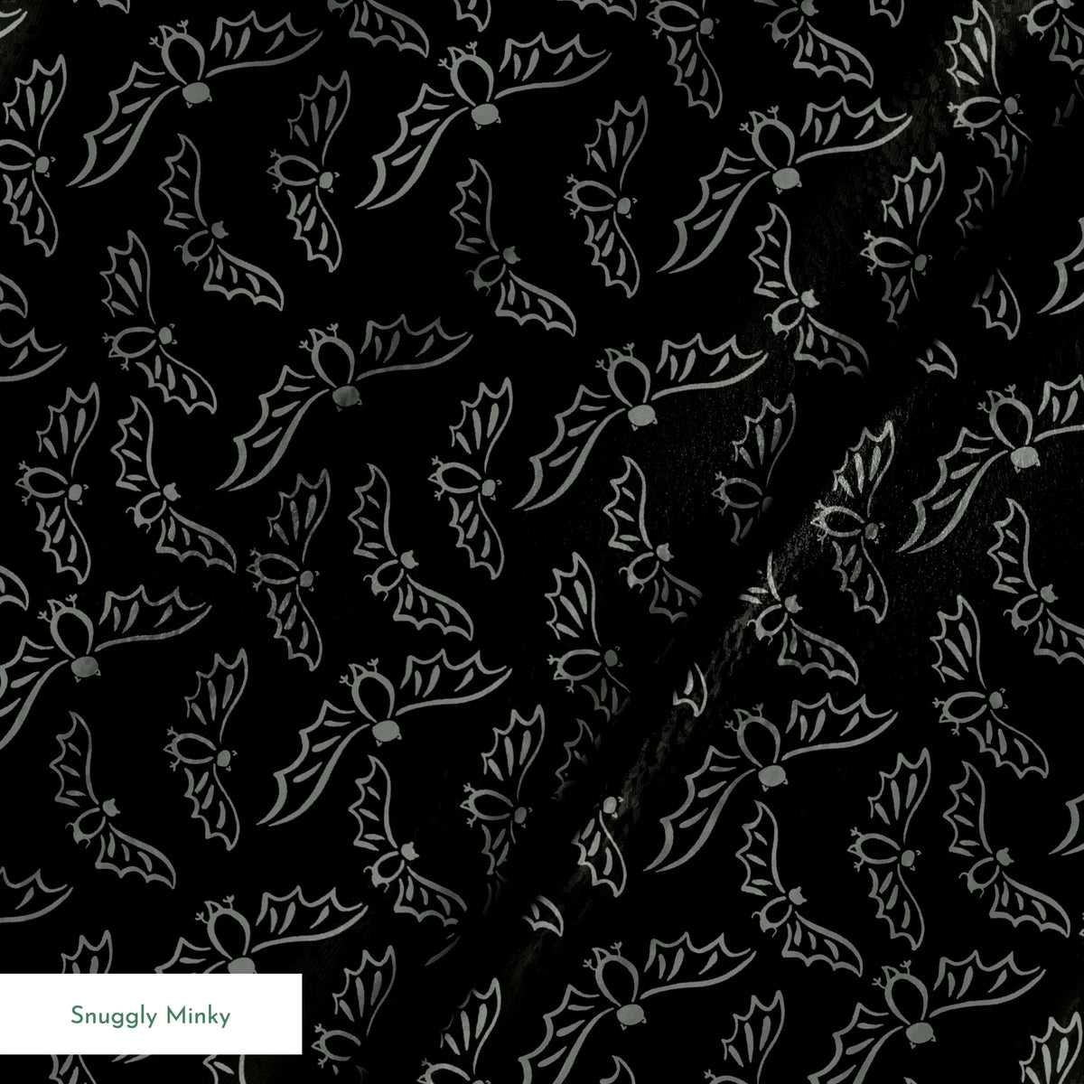 Flying Bats on Black Days Fabric