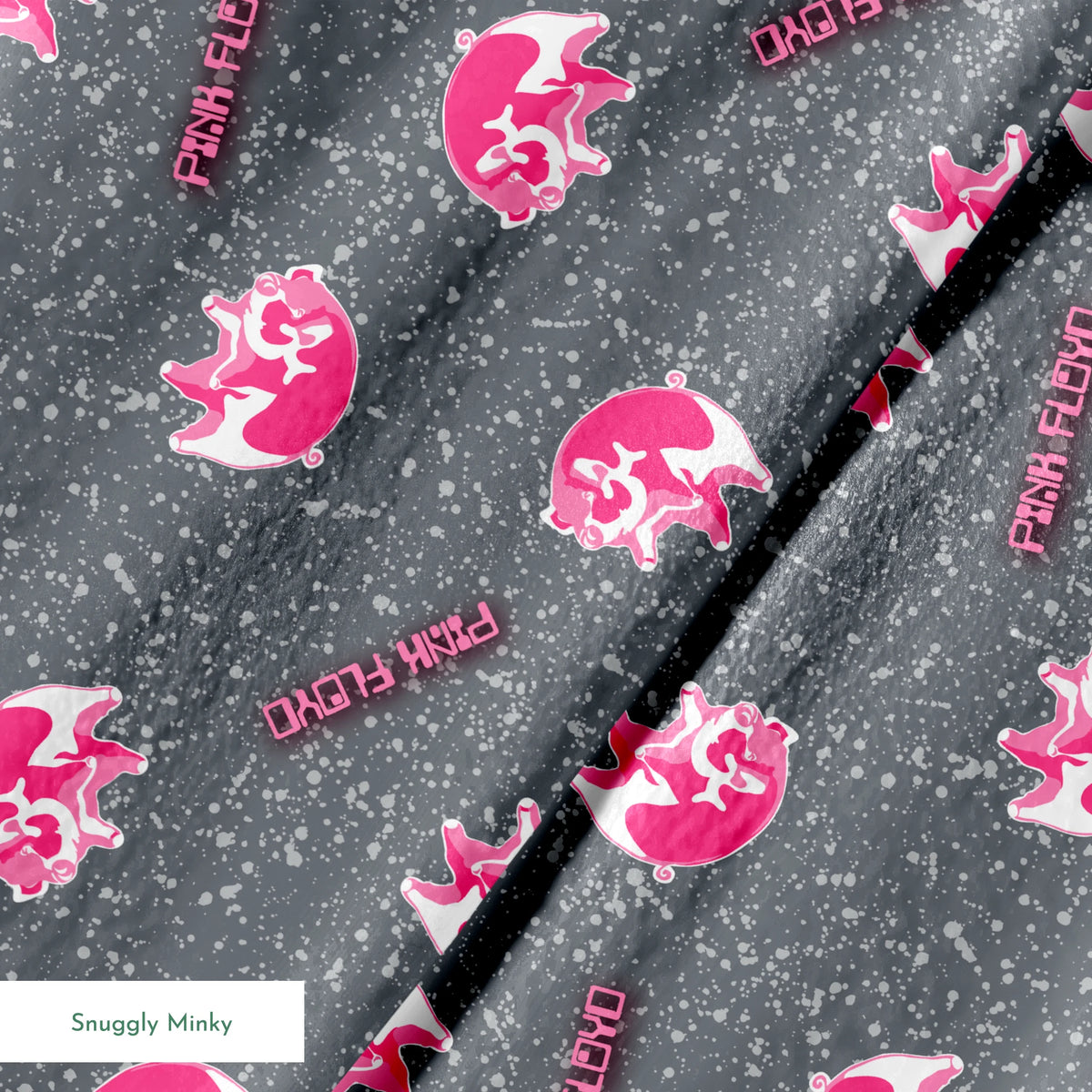 Pink Floyd Bright Pink Pigs Fabric