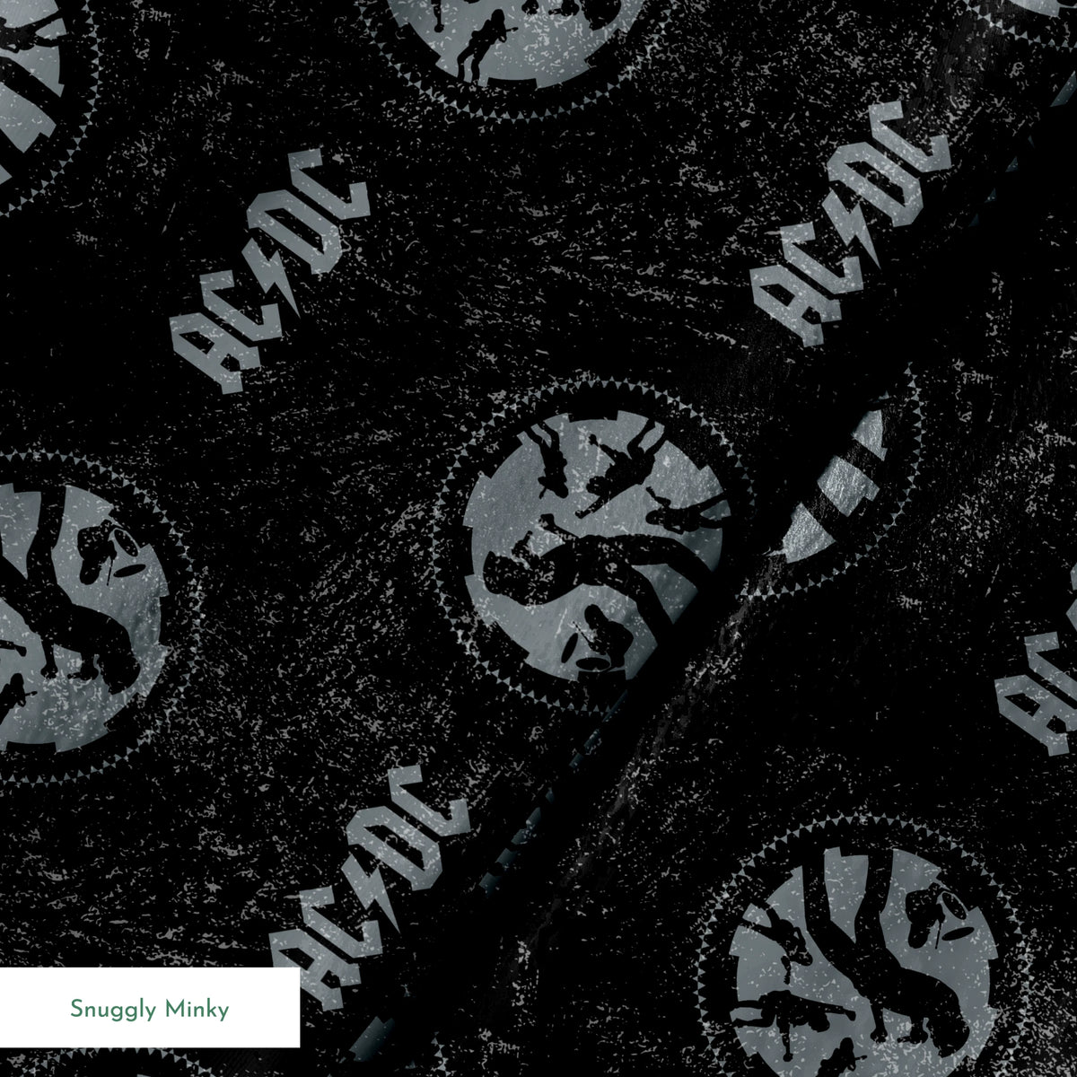 AC/DC Distressed Logo and Band Fabric