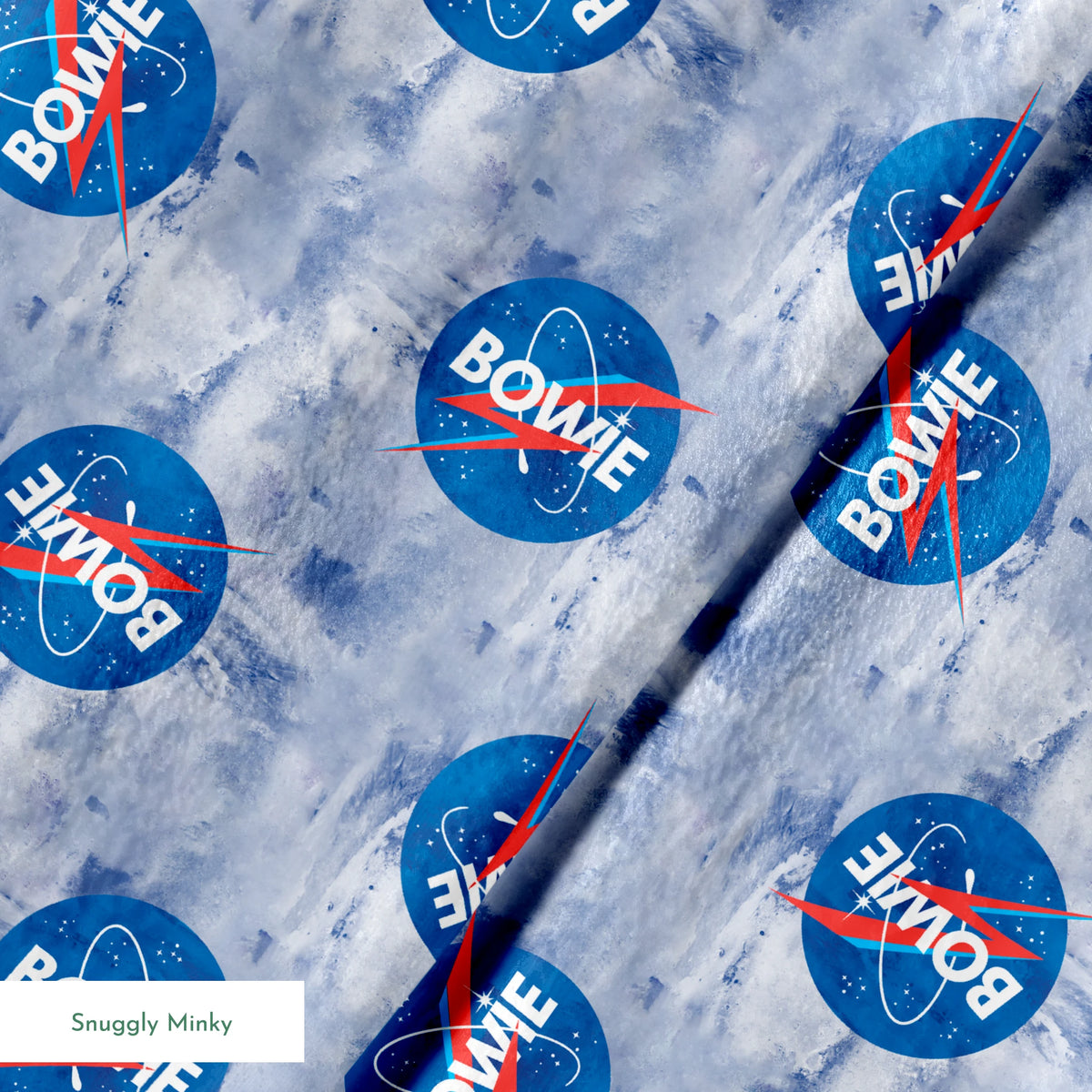 David Bowie Starman Toss on Tie-dye Fabric
