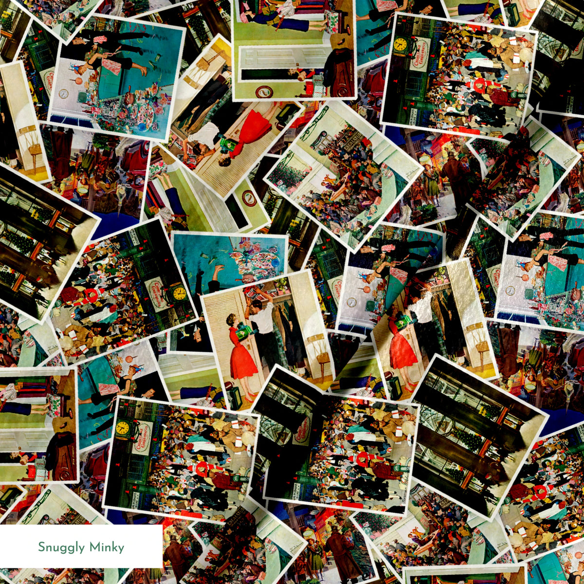 Saturday Evening Post Holiday Postcard Toss Fabric
