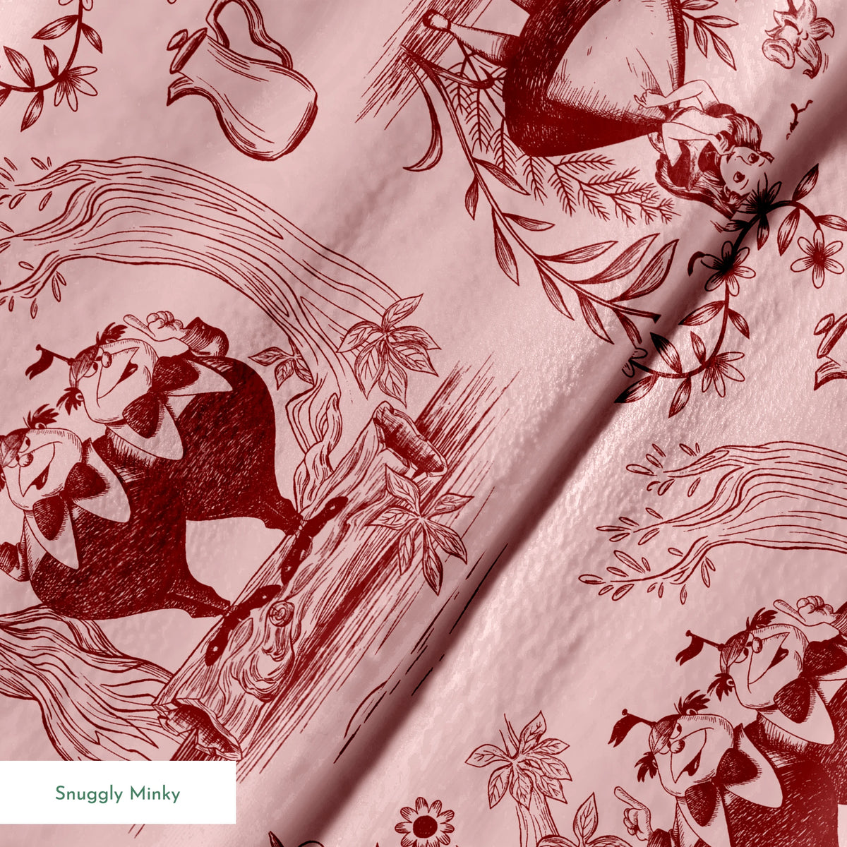 Disney Alice in Wonderland  Curiouser and Curiouser on Pink Fabric