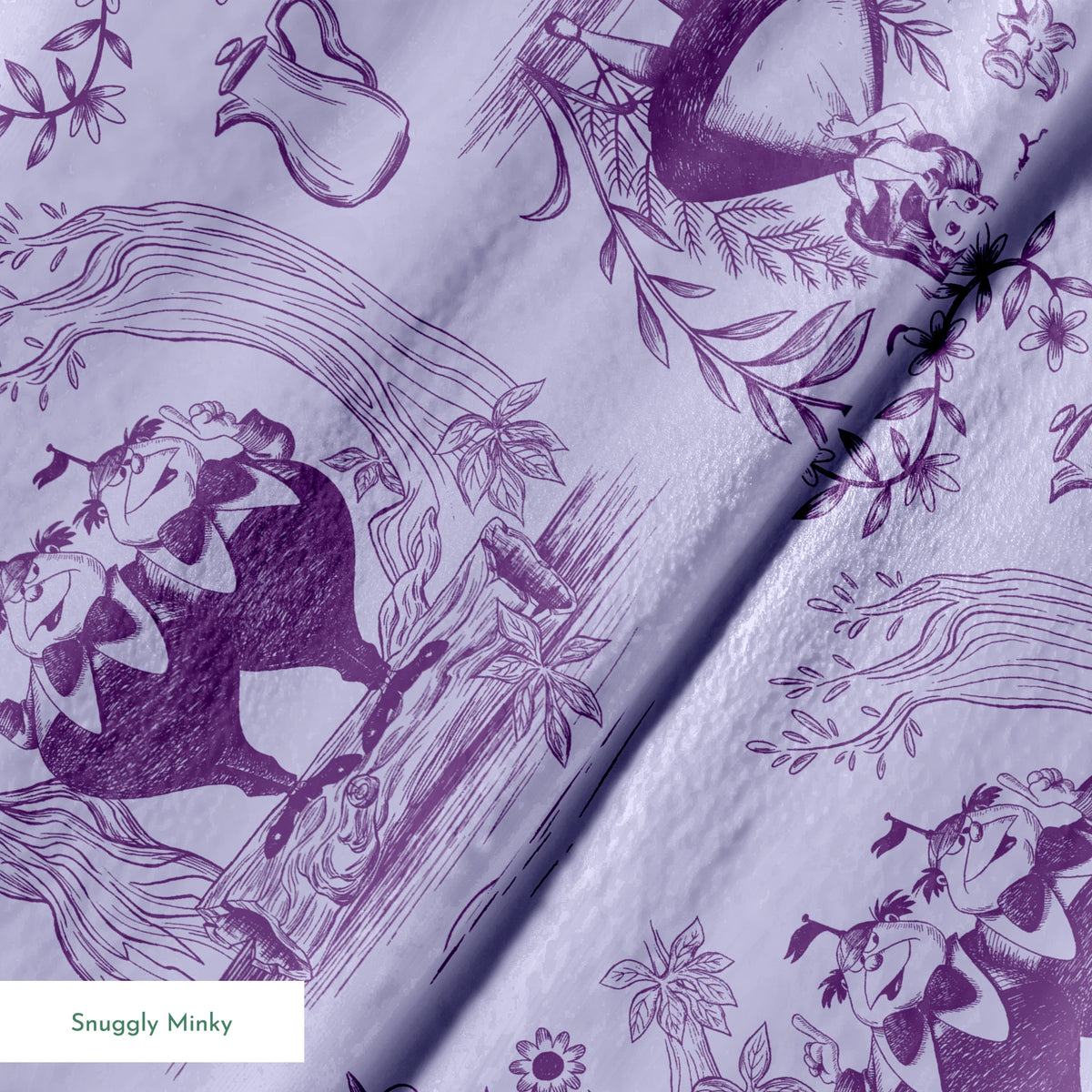 Disney Alice in Wonderland  Curiouser and Curiouser on Purple Fabric