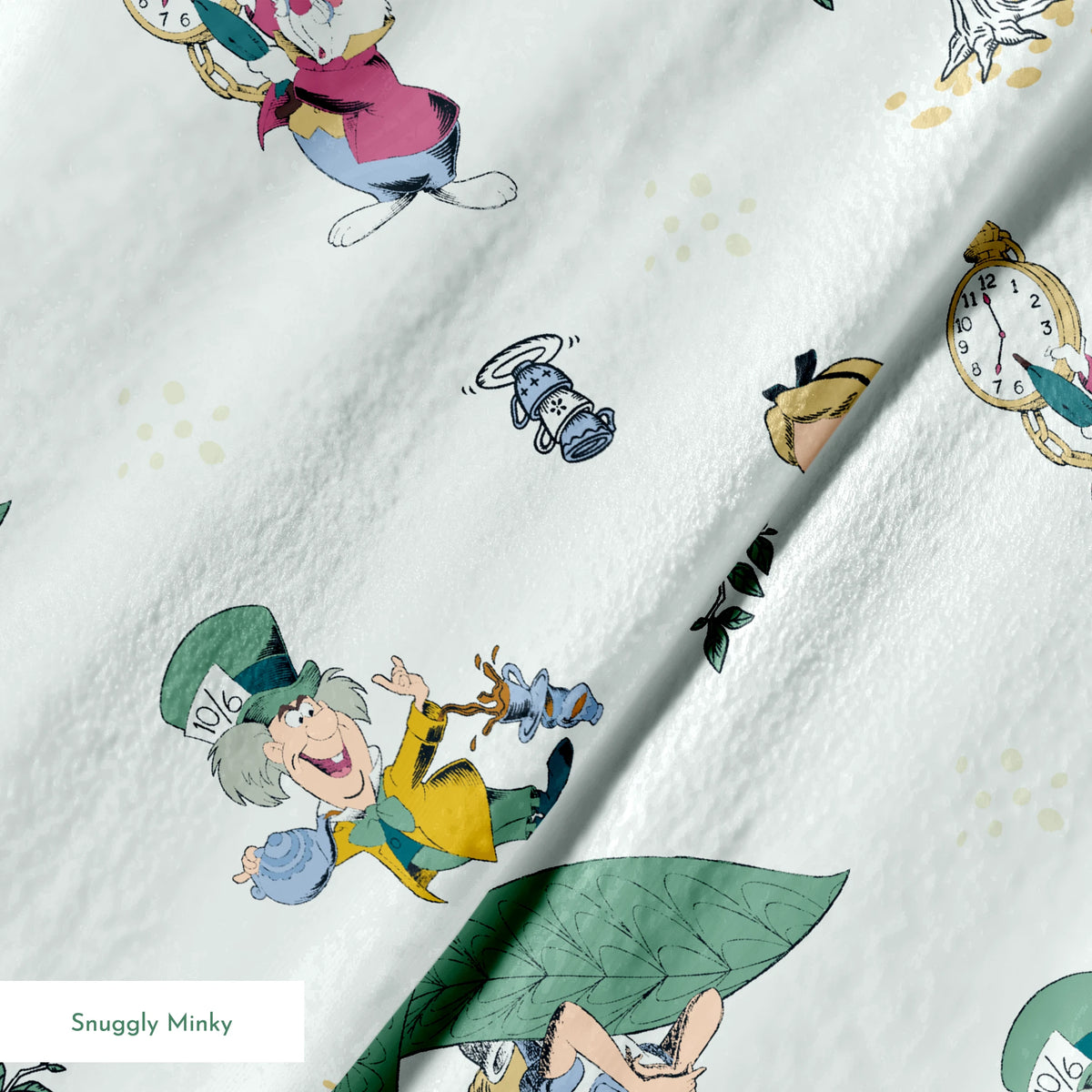 Disney Alice in Wonderland Green Whimsy Fabric