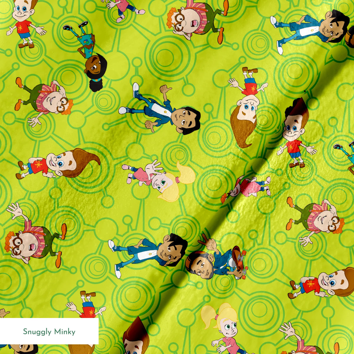 Paramount Jimmy Neutron Friendship Toss on Green Fabric