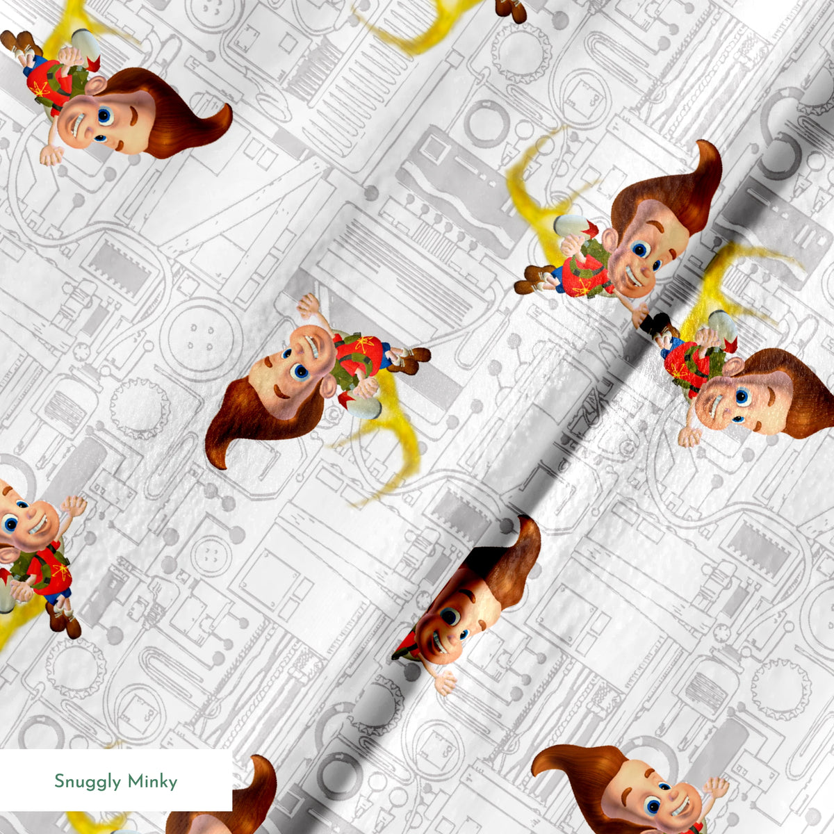 Paramount Jimmy Neutron Circuit Jet Pack on White Fabric