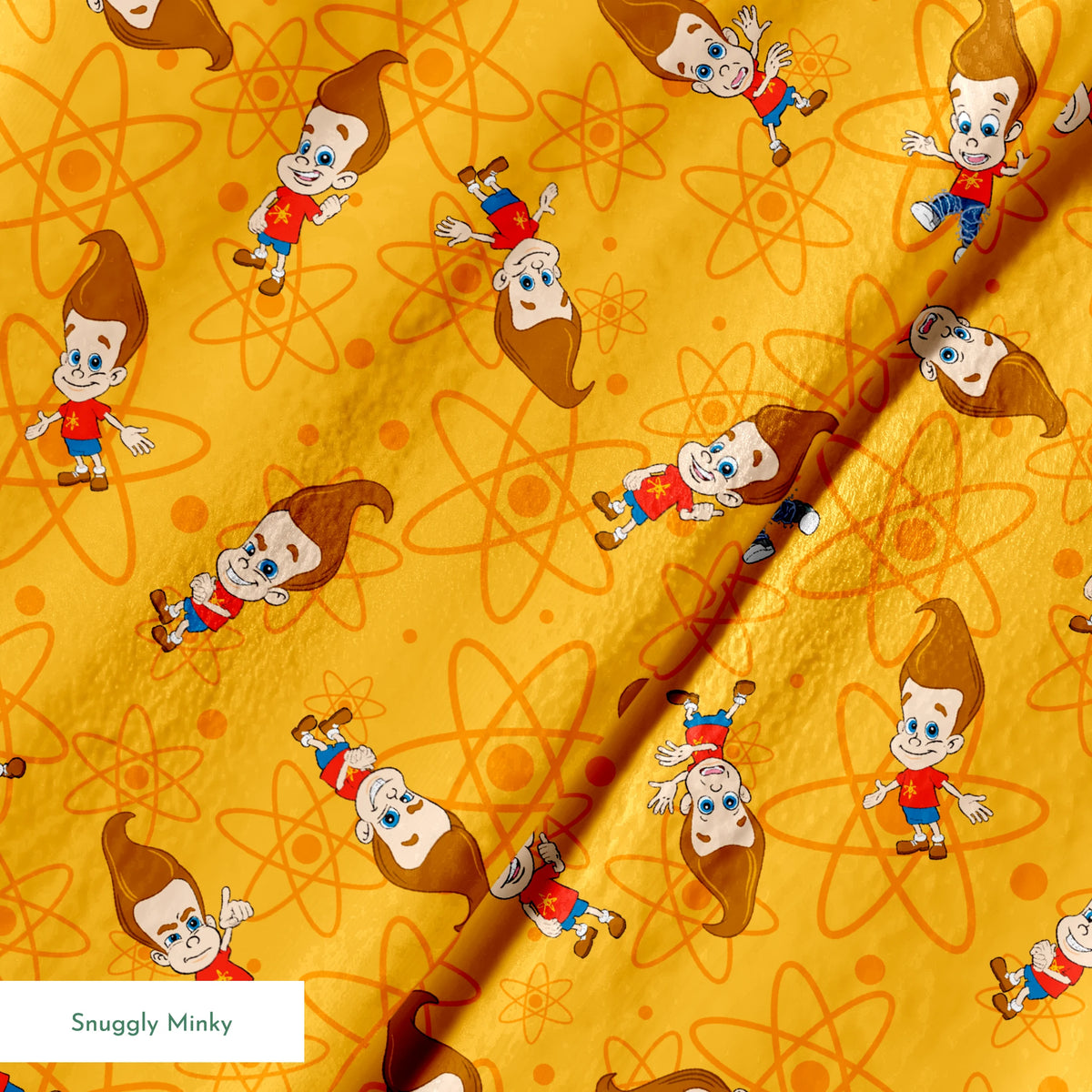 Paramount Jimmy Neutron Atomic Boy Genius on Orange Fabric