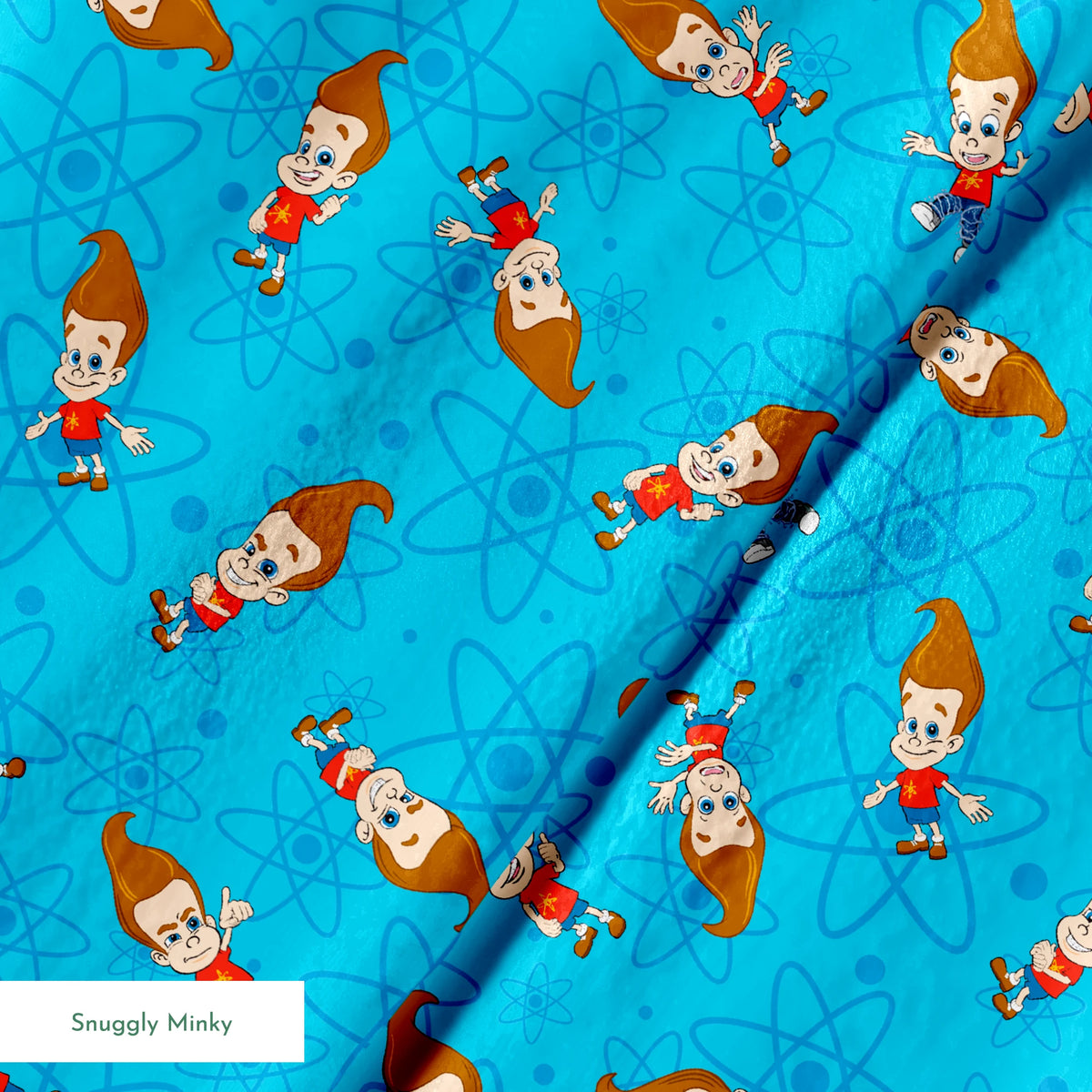 Paramount Jimmy Neutron Atomic Boy Genius on Blue Fabric