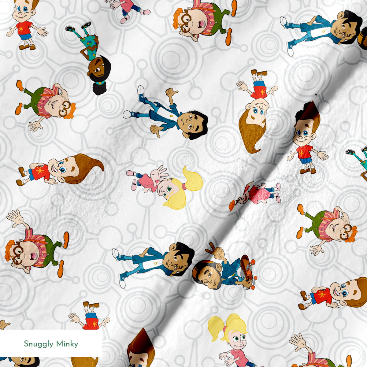 Paramount Jimmy Neutron Friendship Toss on White Fabric