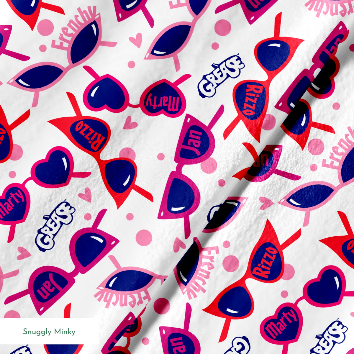 Paramount Grease  Pink Ladies Shades on White Fabric