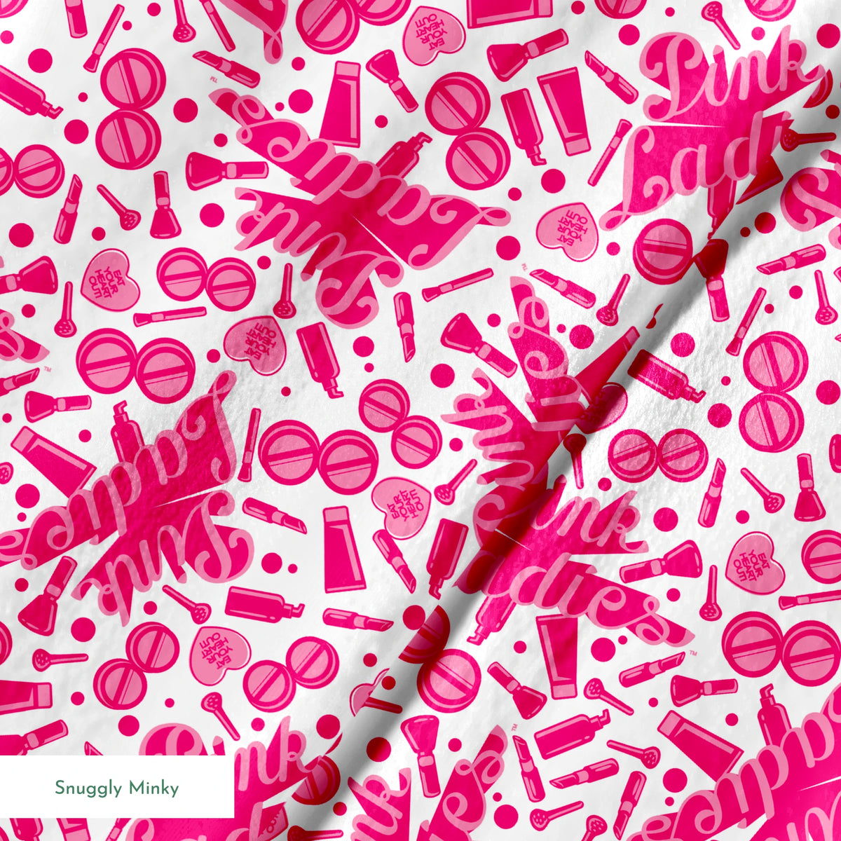 Paramount Grease  Pink Ladies Makeup Toss on White Fabric