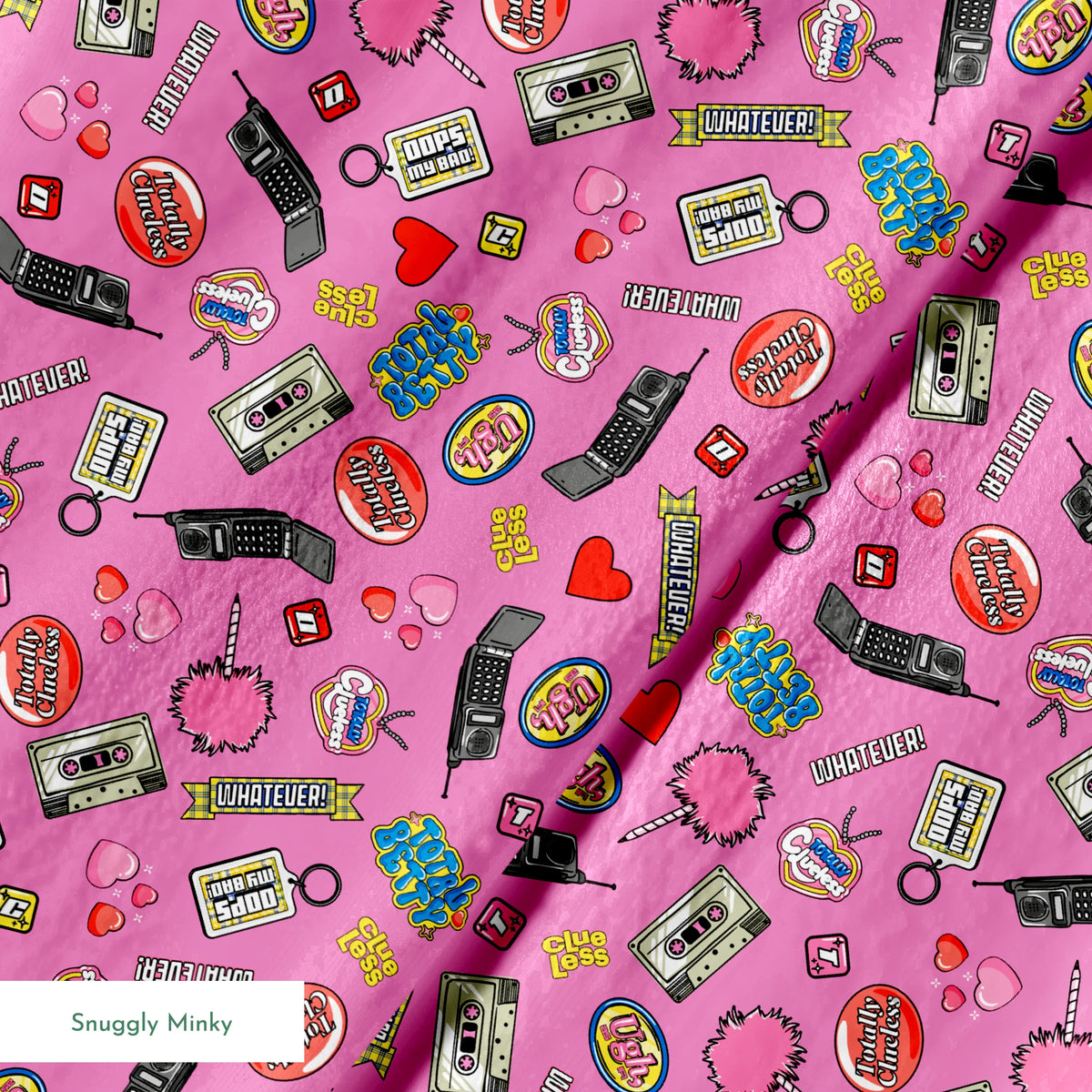 Paramount Clueless  Nostalgic Toss on Pink Fabric