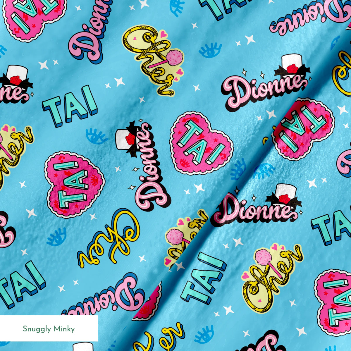 Paramount Clueless  Character Names on Blue Fabric