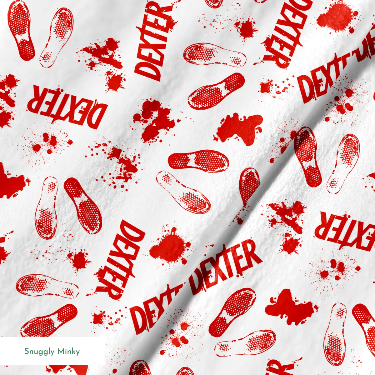 Showtime Dexter Blood Splatter on White Fabric