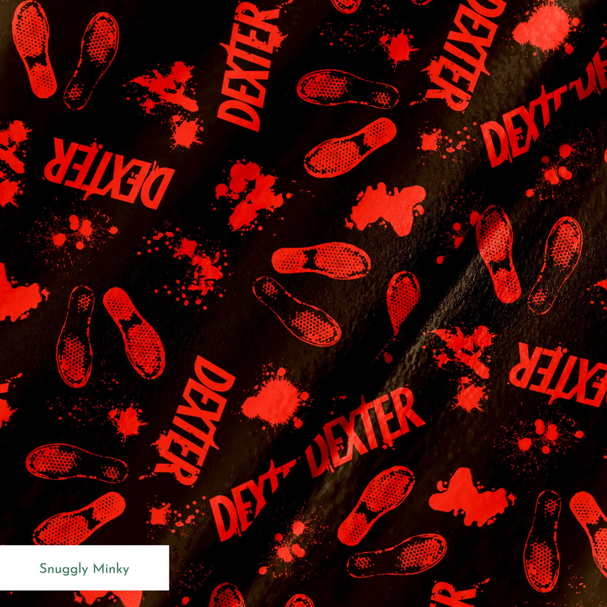 Showtime Dexter Blood Splatter on Black Fabric