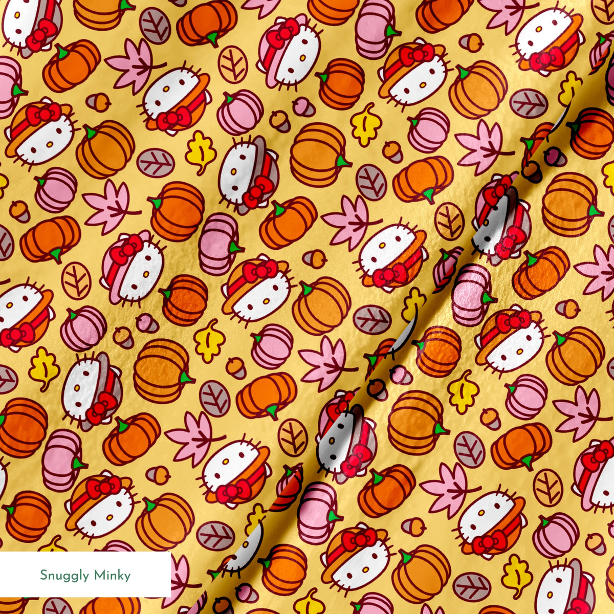 Hello Kitty® Pumpkin Patch Toss on Yellow Fabric