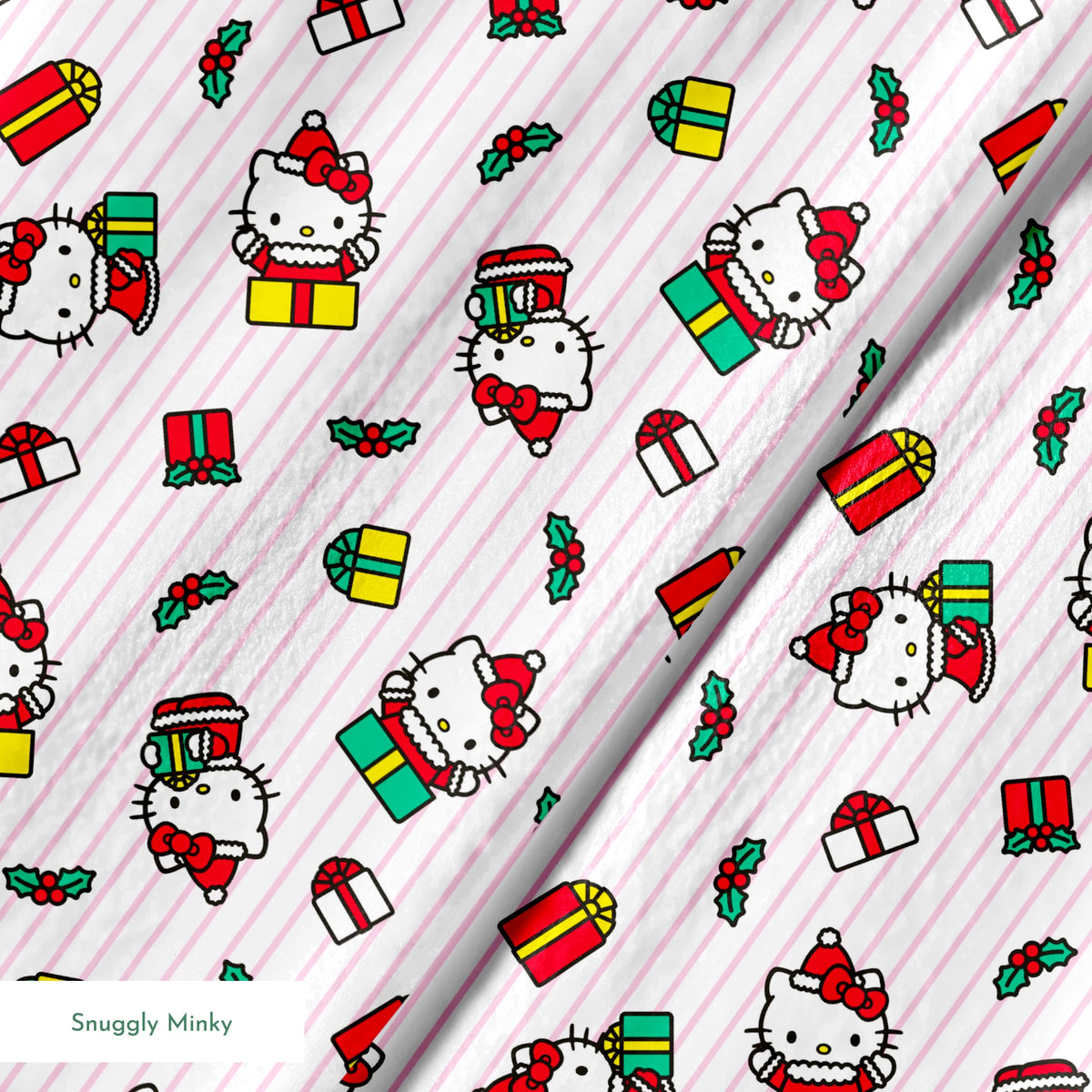 Hello Kitty® Christmas Presents Stripes Fabric