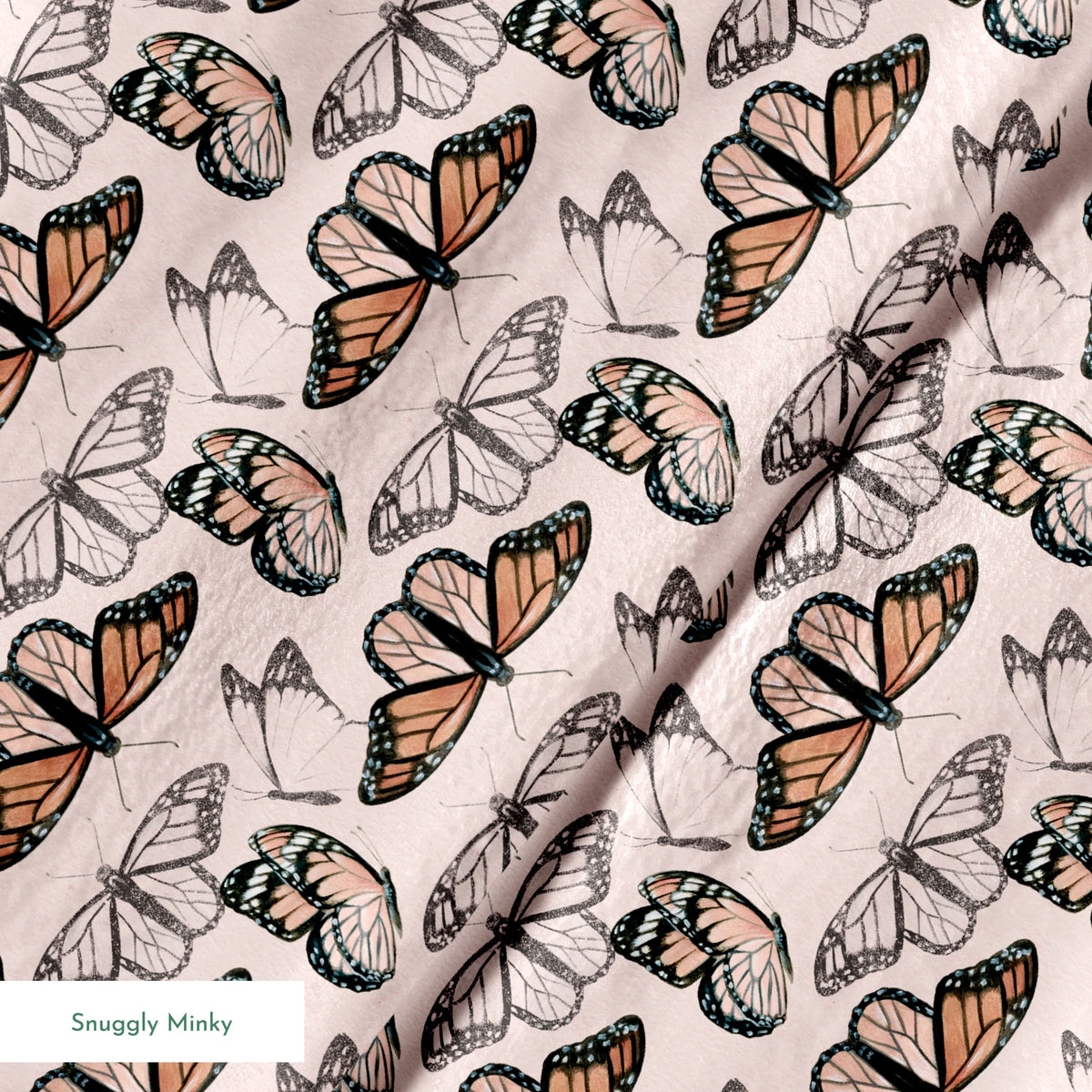 Danielle Murray Monarch Butterflies on Pink Fabric