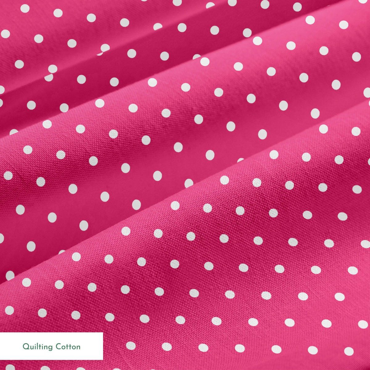 Two white circular dots on a solid magenta pink background springs quiltingcotton texture
