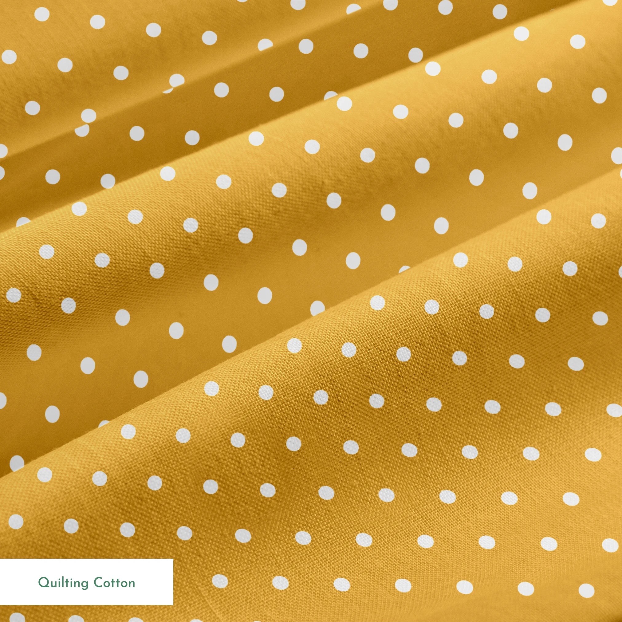 White circles on a golden yellow background springs quiltingcotton texture