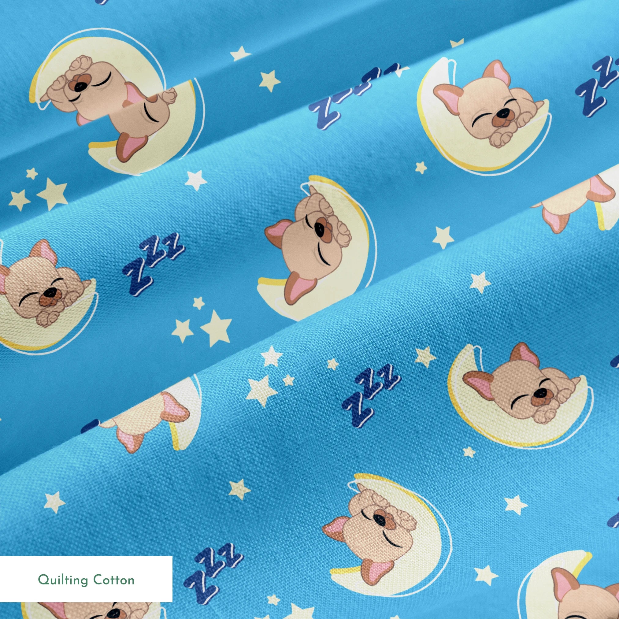 Hasbro Littliest Pet Shop Frenchie Snooze on Blue Fabric