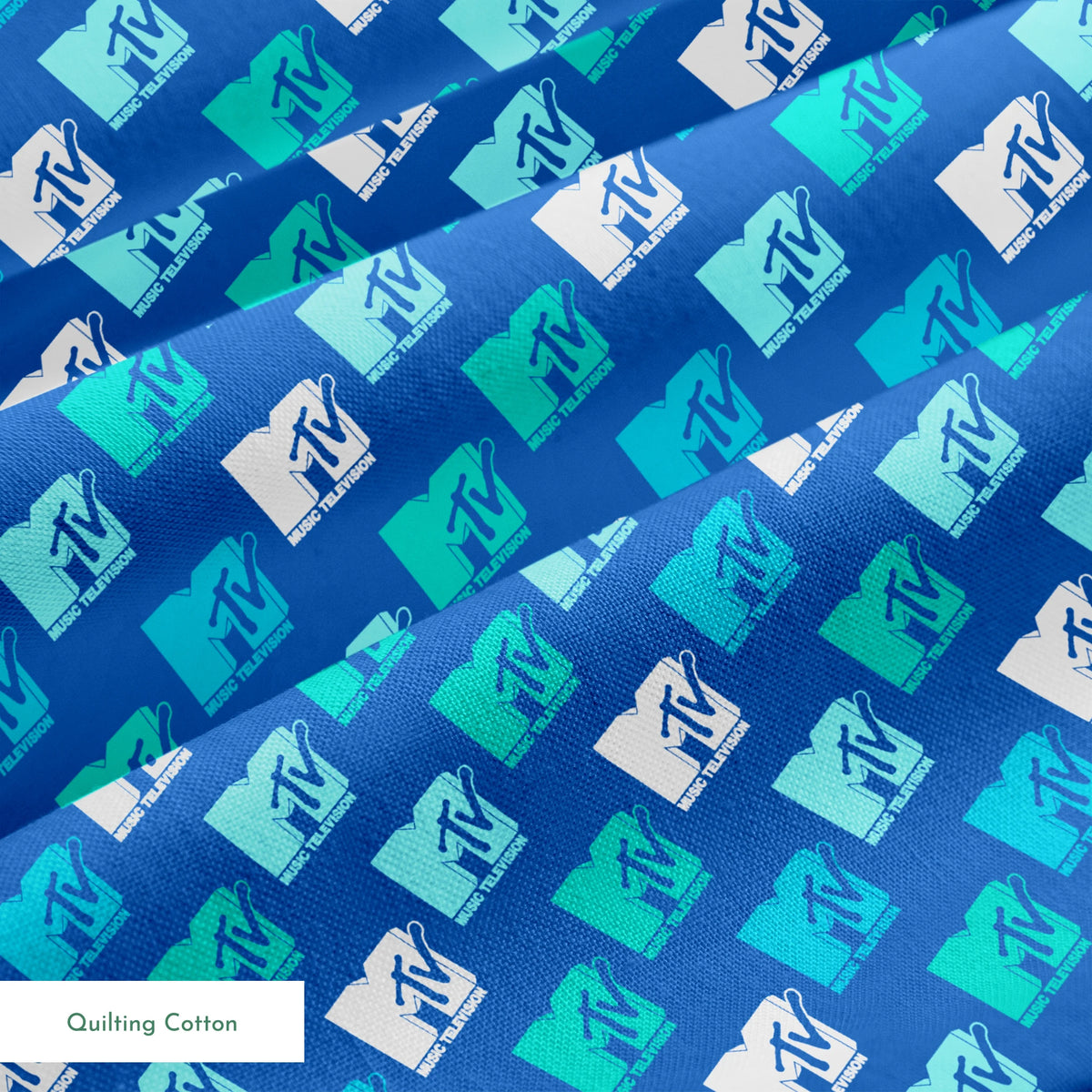 Paramount MTV  Colorful Logo Toss on Blue Fabric