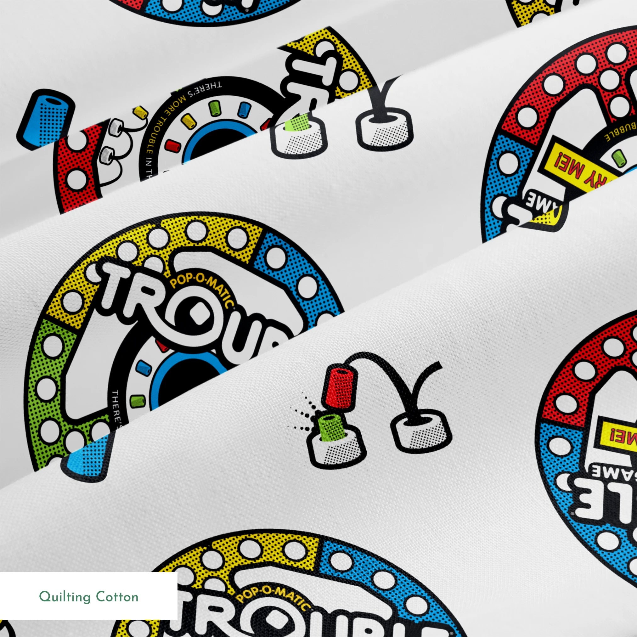 Hasbro Trouble Toss on White Fabric