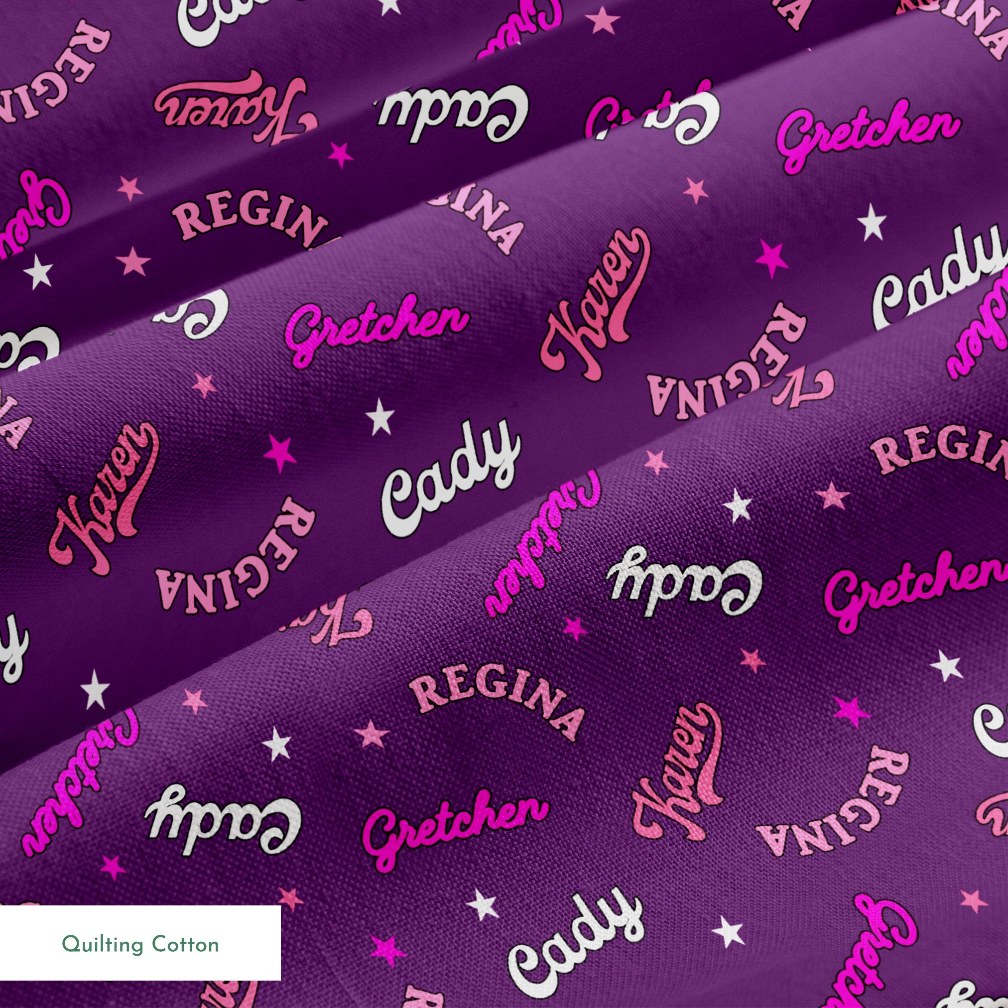 Paramount Mean Girls  Plastics Name Toss on Purple Fabric