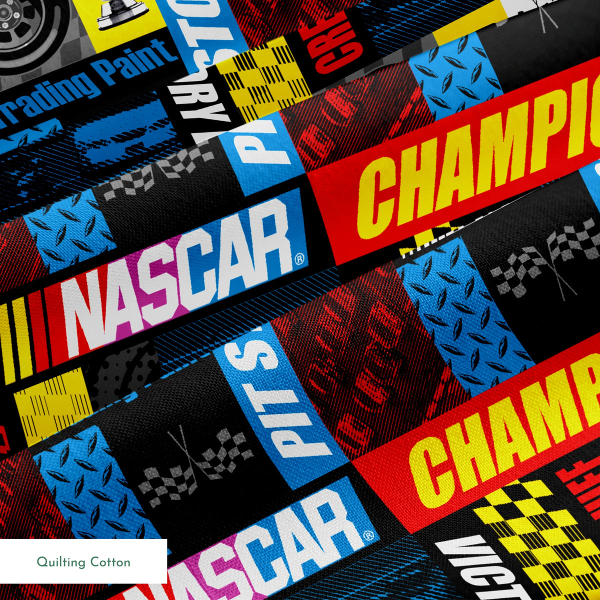 NASCAR® Retro Racing Patchwork Fabric
