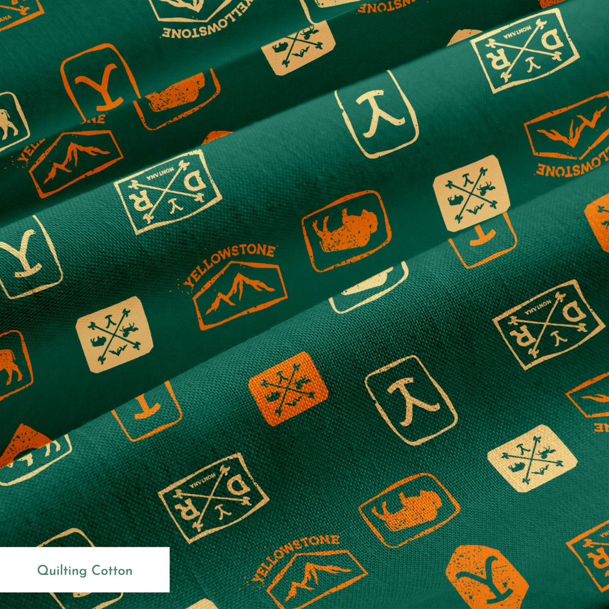 Paramount Yellowstone Patch Toss on Green Fabric