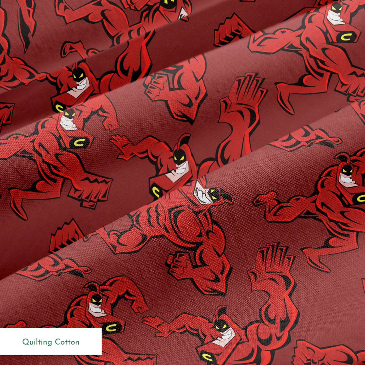 Paramount Fairly OddParents Crimson Chin on Red Fabric