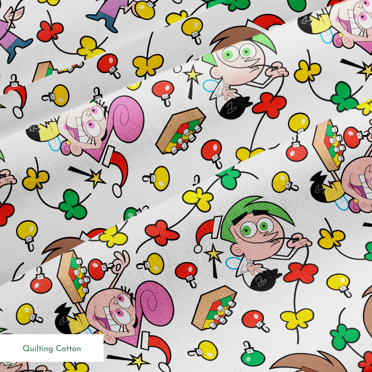 Paramount Fairly OddParents Tree Trimmings on Gray Fabric