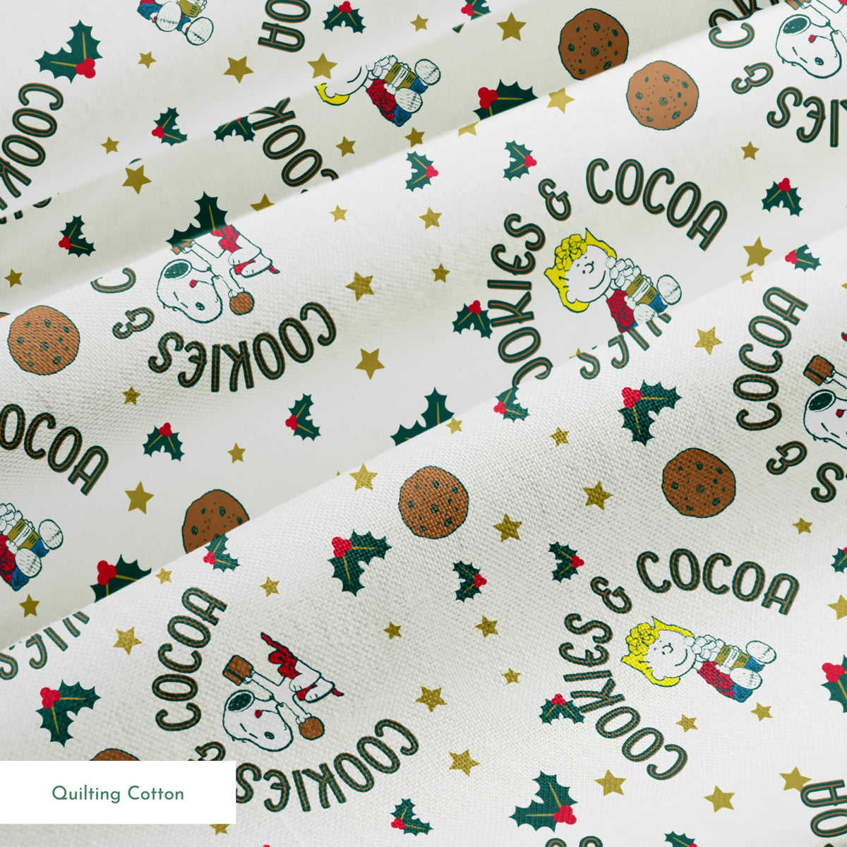 Peanuts Christmas Cookies & Cocoa Fabric